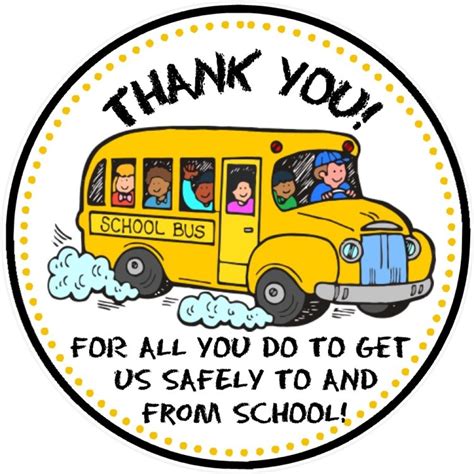 School Bus Driver Thank You Tag - PRINTABLE FILE - YOU PRINT / Bus ...