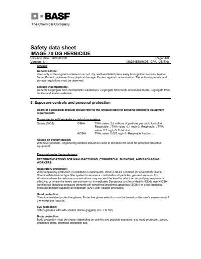 Safety data sheet IMAGE 70 DG HERBICIDE - WP Law, Inc.