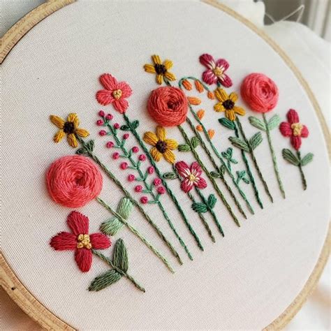 DIY Hand Embroidery Pattern PDF Hand Embroidered Flower | Etsy Diy Hand ...