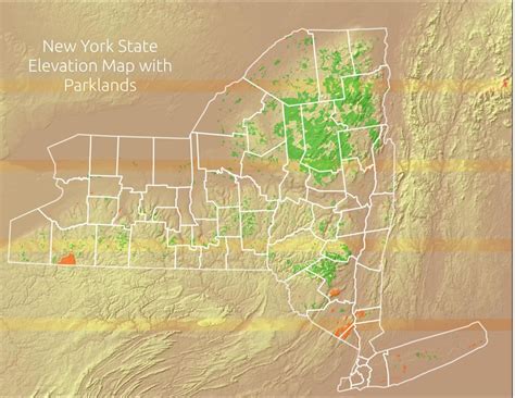 NY State Elevation Map with Parklands | Download High Resolu… | Flickr