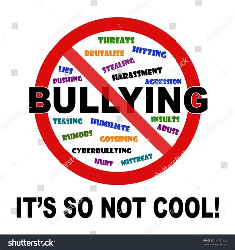 Bullying Not Cool Sign On White Stock Illustration 117751126 - Shutterstock