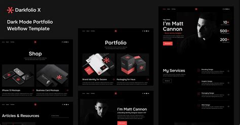 Dark Mode Portfolio Webflow Template - Darkfolio X | BRIX Templates