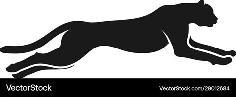 Running cheetah silhouette monochrome color Vector Image