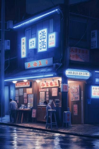 Premium AI Image | Tokyo City streets by Night vintage poster style ...