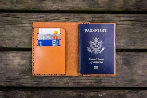 No.05 Personalized Leather Passport Cover-Orange - GalenLeather - 1 | Leather passport wallet ...