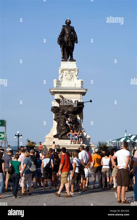 Samuel de Champlain statue Quebec City Canada Stock Photo - Alamy