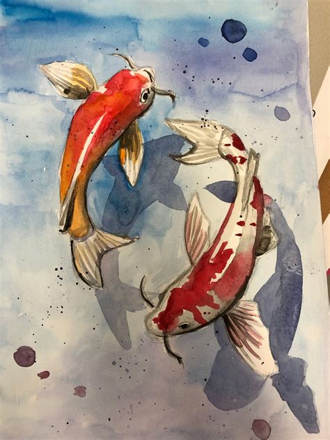 Watercolor Beginner Koi Fish Painting Easy - Markoyxiana