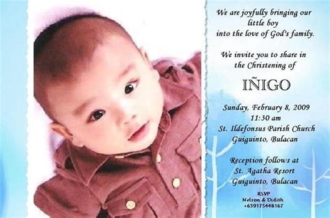 Invitation Card For Binyag