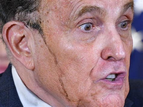 Donald Trump lawyer Rudy Giuliani’s hair dye runs down his face during ...