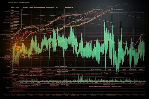 Premium AI Image | Red and green candlestick chart and data