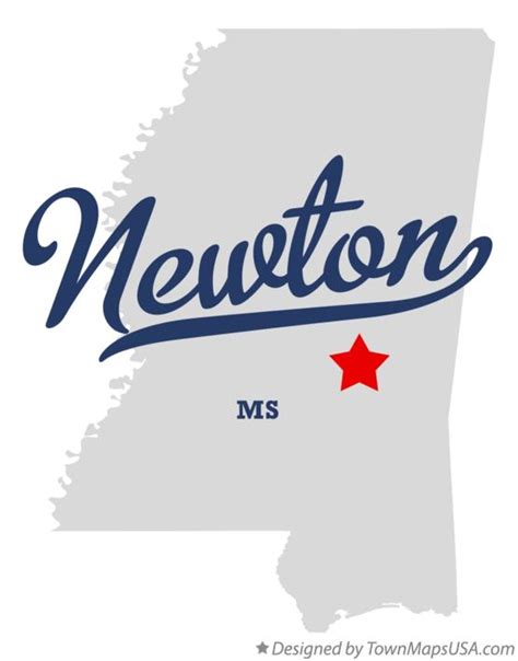 Map of Newton, MS, Mississippi