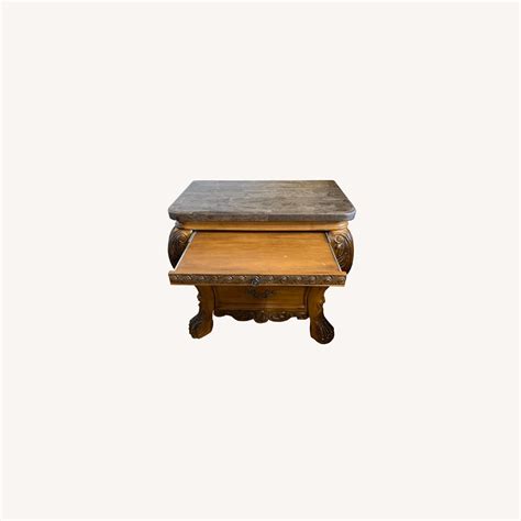 Vintage Marble Top Nightstand - AptDeco