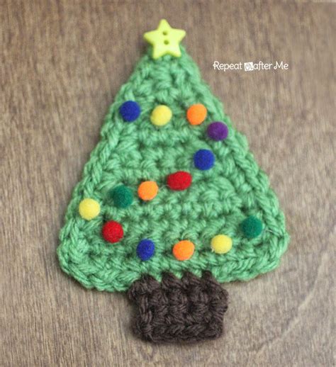 Crochet Christmas Tree Applique - Repeat Crafter Me