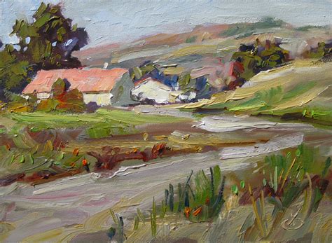 TOM BROWN FINE ART: AMERICANA, RURAL LANDSCAPE, 6x8 INCH IMPRESSIONIST ...