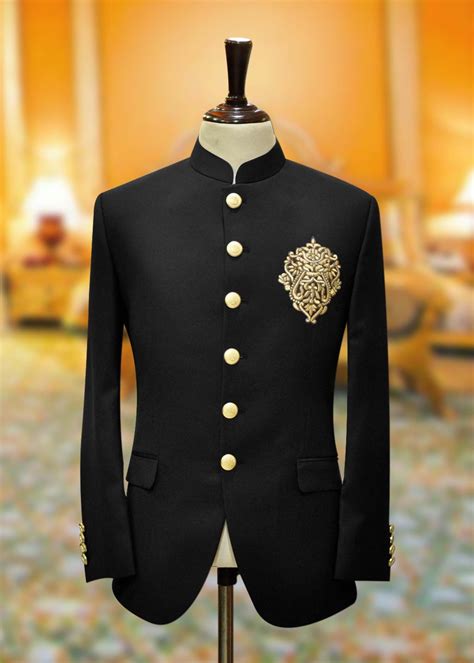 Embroidered Black Prince Suit | Wedding suits men black, Designer suits ...