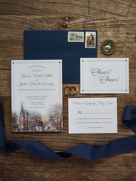 Notre Dame Wedding Invitations South Bend Wedding Fighting Irish - Etsy