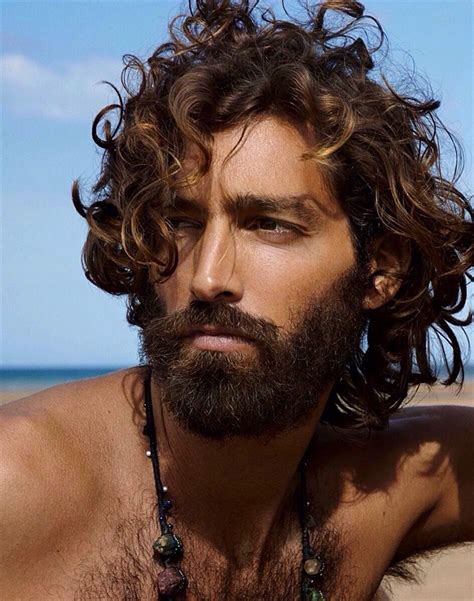 DIVINE, curly long hair, bearded, shirtless, hairy chest Long Hair Beard, Curly Hair Men, Wavy ...