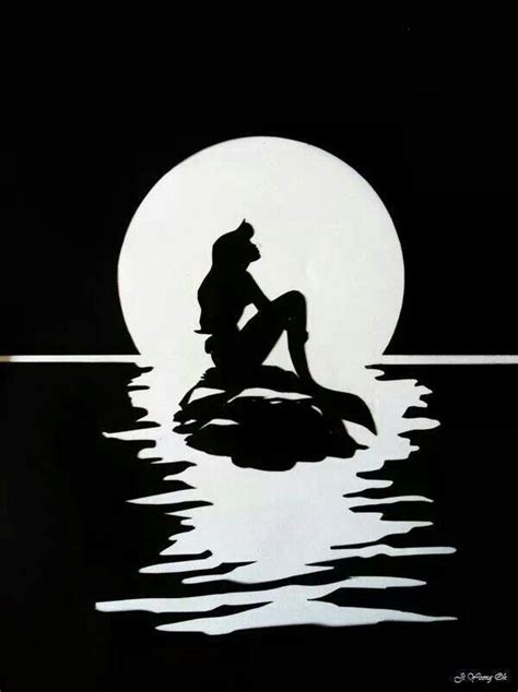 ariel on rock silhouette - Google Search | Little mermaid silhouette ...