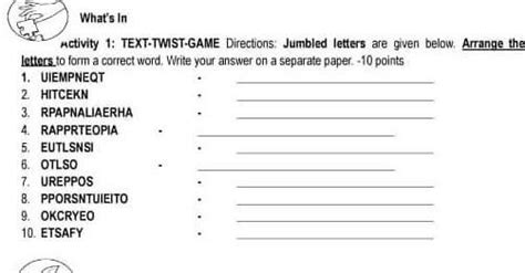 text twice game direction: jumble letter are given below arrange the ...