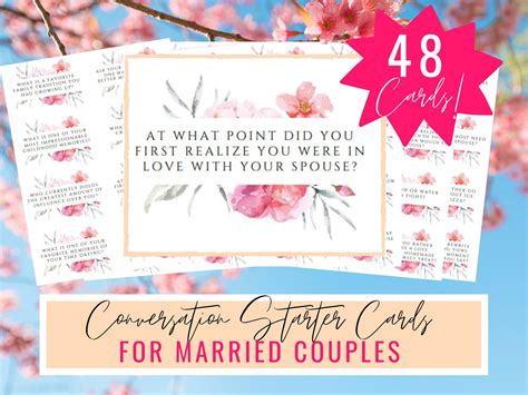 Couples Conversation Cards Conversation Starters Date Night Cards for Couple Printable ...