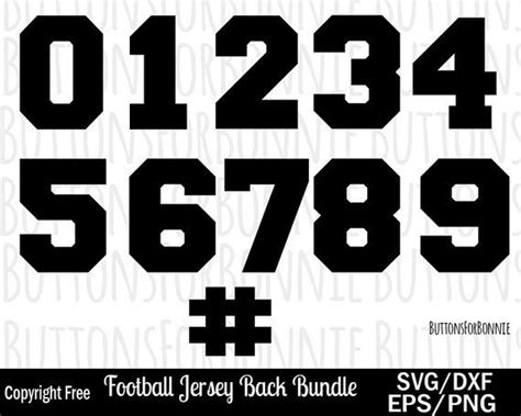 Football Jersey Number Svg Jersey Template Svg Numbers Svg - Etsy ...