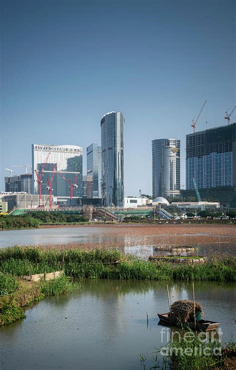 Cotai Strip Casino Resorts View From Taipa In Macau China Photograph by JM Travel Photography