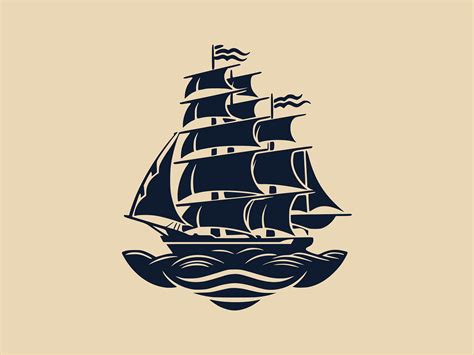 Modern Pirate Ship LOGO by Artistic Horizons on Dribbble