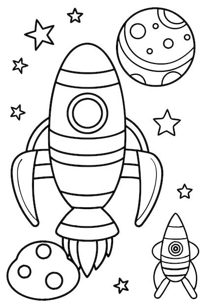 Premium Vector | Printable Outer Space Coloring Sheets for Kids