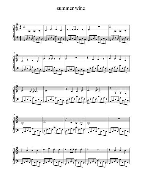 summer wine Sheet music for Piano | Download free in PDF or MIDI | Musescore.com