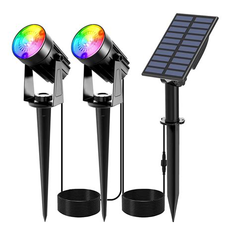 Buy T-SUNUS Color Changing Solar Spot Lights Outdoor, RGB LED Landscape Lights IP65 Waterproof ...