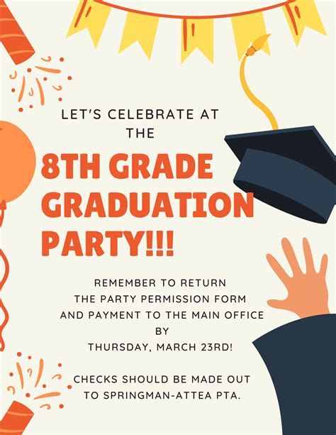 8th Grade Graduation Party Form Due March 23rd! – Springman-Attea PTA