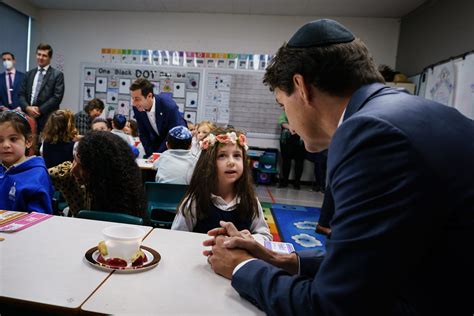 Prime Minister Justin Trudeau visits a local school to mark Rosh ...