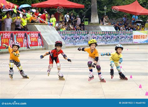 Children S Roller Skating Game Editorial Photography - Image of chinese, fast: 26581922