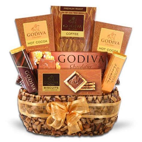 Alder Creek Godiva Coffee Delights Basket Godiva Solid Dark Chocolate Bar 1.5oz Godiva 31% Milk ...