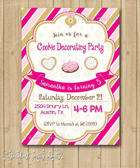 Cookie Decorating Birthday Invitation Christmas Cookie | Etsy