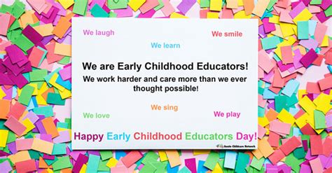 Happy Early Childhood Educators Day - Aussie Childcare Network