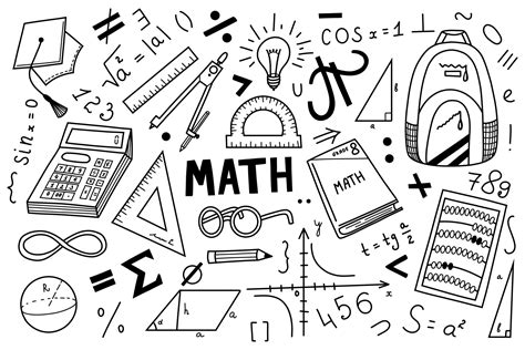 Mathematics Doodle. Hand drawn vector school set. 5449876 Vector Art at ...