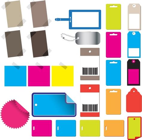 Labels templates colorful modern flat blank decor Vectors images ...