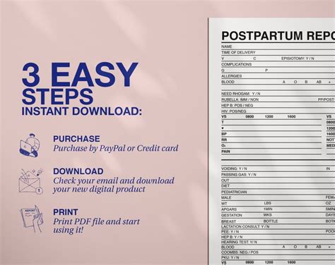 Printable Postpartum Report Sheet - Etsy