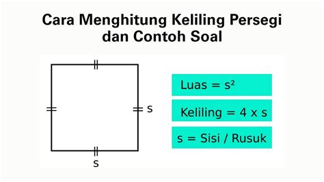 Cara Menghitung Keliling Persegi dan Contoh Soal