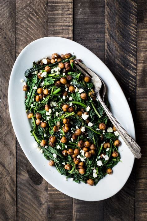 Mustard Greens with Balsamic-Glazed Chickpeas - Dishing Up the Dirt | Mustard greens, Healthy ...