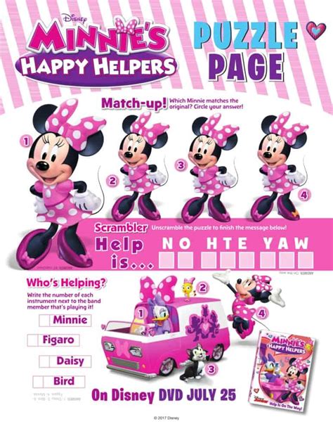 Minnie's Happy Helpers Activity Pages - Great Fun For Little Ones!