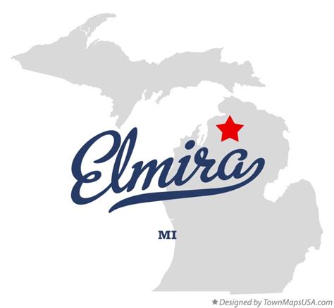 Map of Elmira, MI, Michigan