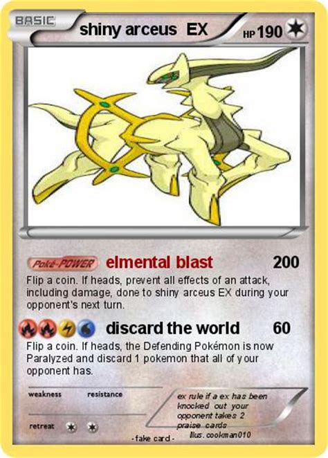 Pokémon shiny arceus EX 8 8 - elmental blast - My Pokemon Card