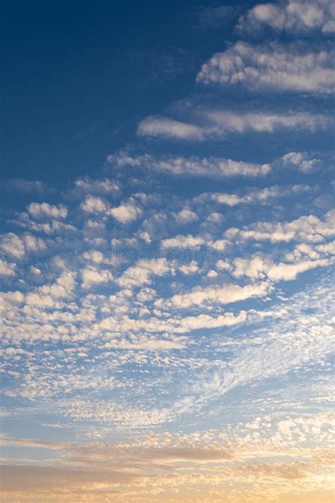 Cirrocumulus Clouds Sunset Sky Cloudscape Background Pattern Stock Image - Image of light, high ...