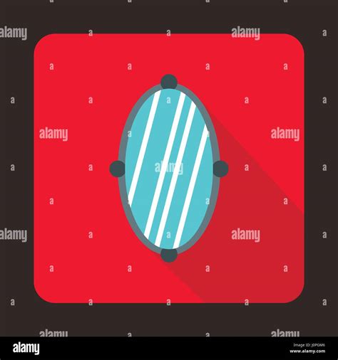 Oval mirror icon in flat style Stock Vector Image & Art - Alamy