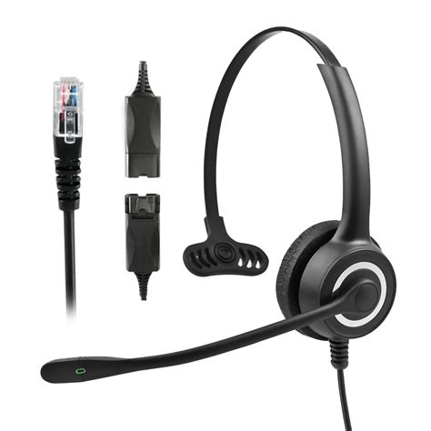 HP128MP QD RJ9 Plug Telephone Operator Office Headset with Microphone Single Ear Earphone for ...