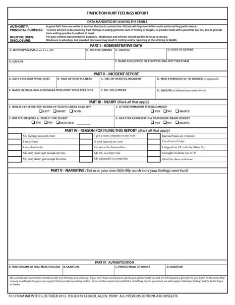 Butthurt Report Form Pdf