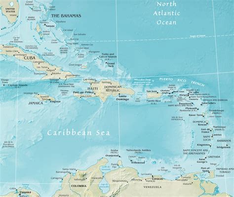 Maps Of Caribbean Islands Printable