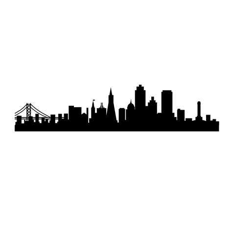 San Francisco Skyline Silhouette | Skyline silhouette, Silhouette vinyl ...